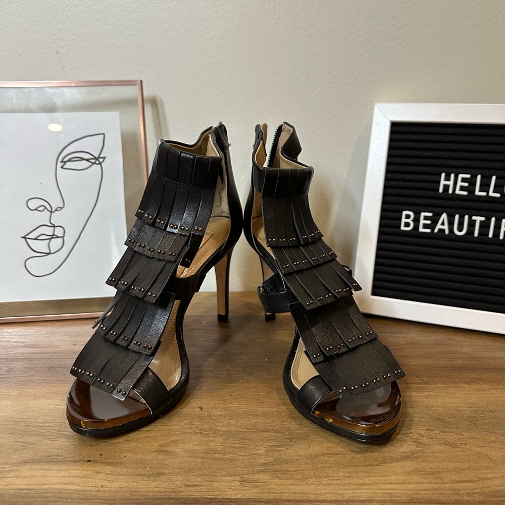 NEW BCBG fringe heels